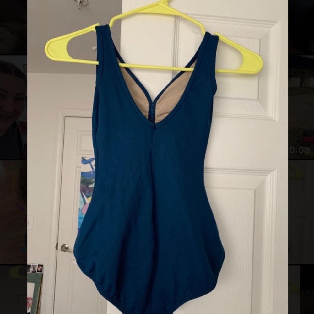 Blue dance leotard